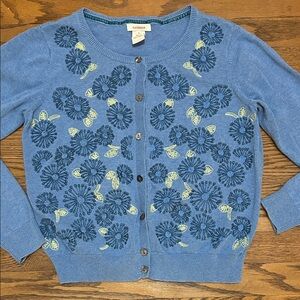 Sundance Pinwheel Cardigan Women’s Small Blue Floral Embroidered